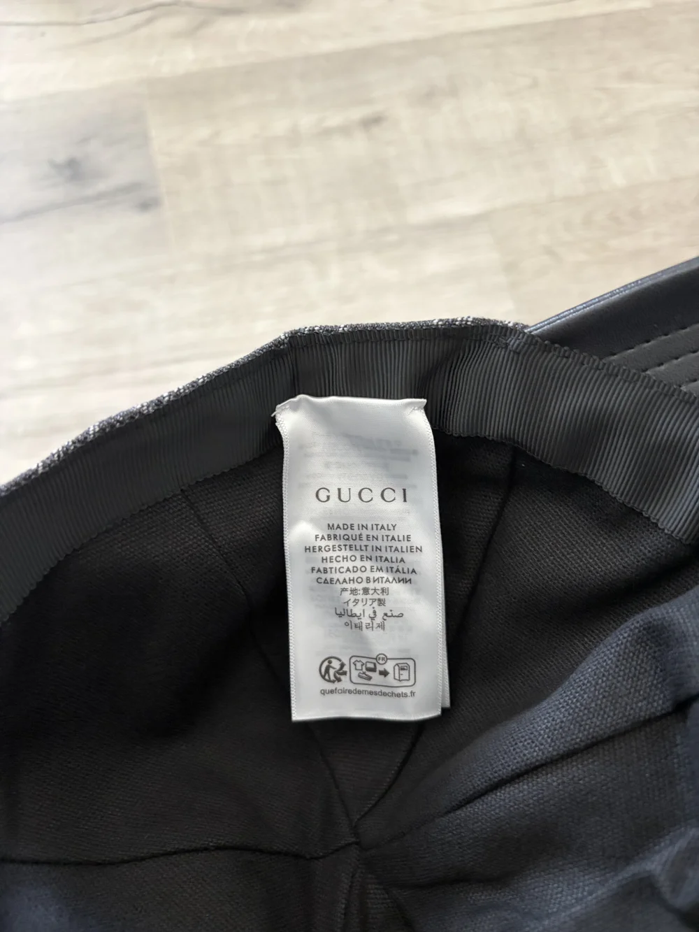Gucci GG Black Monogram Baseball Cap Hat Size Medium